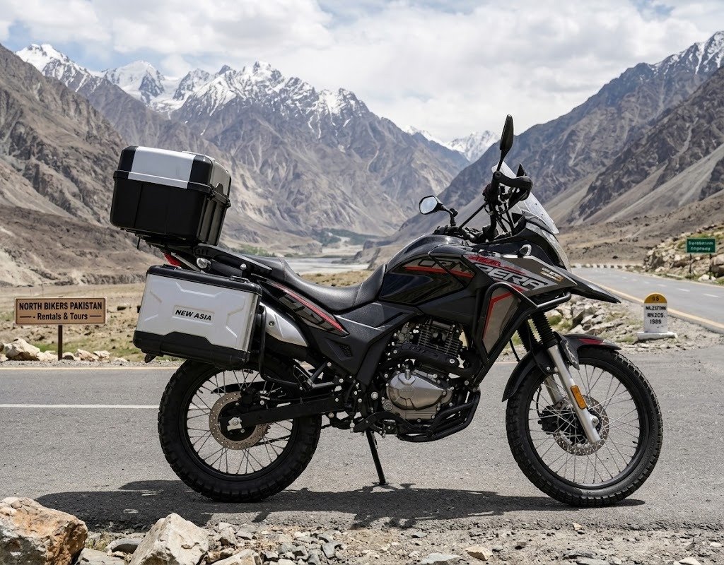 new asia carrera 250cc bike on rent in gilgit baltistan